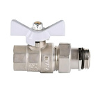 Кран шар лат 1/2 с американкой и накид. НИКЕЛЬ (VIEIR) VR204-01A 