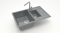 Z210 Q8 Мойка ГЛЯНЦЕВАЯ (ТЁМНО СЕРАЯ) MARRBAXX, двухчашевая, 755х500х218   OFF