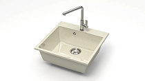 Z42 Q2 Мойка ГЛЯНЦЕВАЯ (БЕЖ) MARRBAXX, квадратная, 500х500х175
