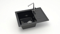 Z150 Q4 Мойка ГЛЯНЦЕВАЯ  (ЧЁРН) MARRBAXX, прямоуг с крылом, 575х470х200