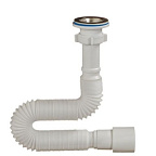 3014-А Гибкая труба с выпуском 1 1/4"*40/50 (длина 1250мм, нерж. чашка d63мм), ОРИО (60)