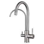 A54309-C Смеситель для кухни 2излива (д/использ. с фильтр. питьевой воды) (сатин)нерж d35  FASHUN