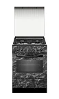Газоэлектрич.плита GEFEST ПГЭ 6302-03 0053 (85х60х60) фасад с рисунком мрамор черн, крышка стеклян.