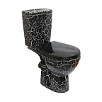 Унитаз-компакт "Рио" черный КРАКЕЛЮР (гориз, сид, 2-х уровн.арм.) ROSA (г. Киров)