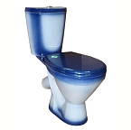 Унитаз-компакт "Элегант" синий (косой, сиден., креплен. к полу, арм.) ROSA (г. Киров)