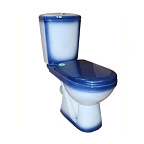 Унитаз-компакт "Соло" синий (гориз, нижн, сид, 2кн.арм.) ROSA (г. Киров)