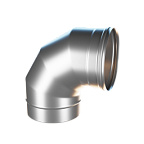 Воздуховоды Briz -  колено 90* d150 (оц.сталь) (1уп./6шт.)