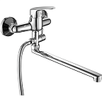 A2116 Смеситель ванно-душевой с гарнитуром (хром) лат, d35, Г-излив L270мм  FASHUN (10)