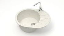 Мойка МАТОВАЯ 10/Q7 (ХЛОПОК) AQUADREAM, овал с крылом, 575х440х215