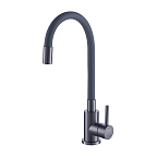 A54101N-17A Смеситель для кухни (графит/серый) нерж, d35, гибкий излив, гайка  FASHUN (10)