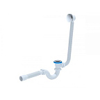 155ECS Сифон для ванны клик-клак (выпуск, перелив, гибкая труба 375*40/50 (сетка)), АНИ пласт (15)