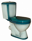 Унитаз-компакт "Лира" зеленый (косой, сиден., креплен. к полу, арм.) ROSA (г. Киров)