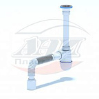 1010C Сифон для мойки 1 1/4"*40 (гибкая труба 40/50), АНИ пласт (30)