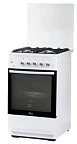Газ.плита FLAMA N FG24241W (4-х комф,стекл.крыш,чугун.реш,подсв,авторозжиг,газ.контроль дух)(АРТ459)