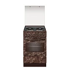 Газоэлектрич.плита GEFEST ПГЭ 5302-03 0054 (85х50х58,5) фасад с рис.коричн мрамор, крышка стеклянная