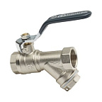 Кран шар лат с косым фильтром 3/4 FF Vs рычаг (AQUALINK)(50/5)