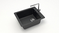 Мойка МАТОВАЯ 8/Q4 (ЧЁРН) AQUADREAM, прямоуг, 425х500х195