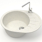 Мойка МАТОВАЯ 10/Q7 (ХЛОПОК) AQUADREAM, овал с крылом, 575х440х215