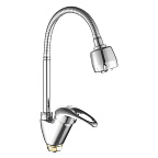 A4303 Смеситель для кухни (хром) лат, гибкий излив H=220мм, d40мм, гайка  FASHUN (10)