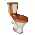 Унитаз-компакт "Элегант" коричневый (косой, сиден., креплен. к полу, арм.) ROSA (г. Киров)