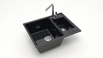 Z190 Q4 Мойка ГЛЯНЦЕВАЯ (ЧЁРН) MARRBAXX, двухчашевая, 612х505х212  OFF   