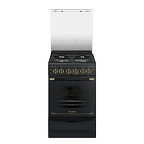 Газ.плита GEFEST ПГ 5100-02 0183 (85х50х58,5) цв.черный, ручки "античная бронза", крышка стеклянная
