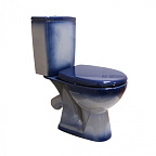 Унитаз-компакт "Уют" синий (косой, сиден., креплен. к полу, 2-х уров.арм.) ROSA (г. Киров)