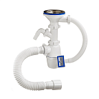 4011-А Сифон д/кух бутылочный 3 1/2"*40 (1 отвод, прямоугольный перелив, г/т), ОРИО (75)