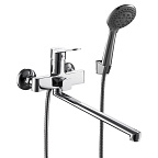 PD22016 Смеситель ванно-душевой с гарнитуром (хром) цинк.сплав, d40, излив L320мм  FASHUN (10)