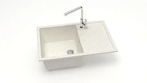 Мойка МАТОВАЯ 161/Q7 (ХЛОПОК) AQUADREAM, прямоуг с крылом, 750x505x218
