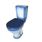 Унитаз-компакт "Соло" синий (гориз, нижн, сид, 2кн.арм.) ROSA   УЦЕНКА