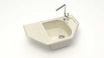 Z22 Q2 Мойка ГЛЯНЦЕВАЯ (БЕЖ) MARRBAXX, угловая с крылом, 800х500х175  OFF