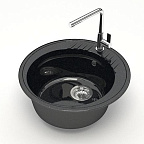 Z6 Q4 Мойка ГЛЯНЦЕВАЯ (ЧЁРН) MARRBAXX, круглая, 515х213