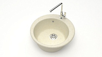 Мойка МАТОВАЯ 30/Q2 (БЕЖ) AQUADREAM, круглая, 475х180