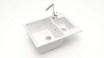 Z190 Q1 Мойка ГЛЯНЦЕВАЯ (БЕЛЫЙ ЛЁД) MARRBAXX, двухчашевая, 612х505х212  OFF