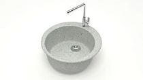 Мойка МАТОВАЯ 510/Q10 (СВЕТЛО СЕРАЯ) AQUADREAM, круглая, 507х200 