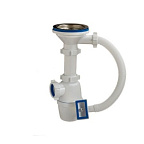 4007-А Сифон д/кух бутылочный 3 1/2"*40 (д/стальн.мойки, с переливом, б/втулки в выпуске), ОРИО (30)