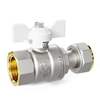 Кран шар. с накидной гайкой 3/4 бабочка (БЕЛАЯ ручка) Ду20 Ру40 LD Pride (16) 