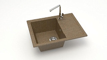 Мойка МАТОВАЯ 150/Q9 (ТЕРРАКОТ) AQUADREAM, прямоуг с крылом, 575х470х215   OFF