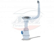 0142AS Сифон для мойки 3 1/2"*40 Грот (гибкий перелив круглый), АНИ пласт (10)