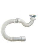 42589-А Сифон д/душевого поддона 1 1/2*40 (нерж.чашка, гибкая труба 40/50), ОРИО (55)