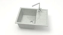 Z151 Q10 Мойка ГЛЯНЦЕВАЯ (СВЕТЛО СЕРАЯ) MARRBAXX, прямоуг с крылом, 645x505x218