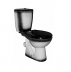 Унитаз-компакт "Комфорт" черный (косой,сиден.,креплен.к полу,2-х уровн.арм.) ROSA (г. Киров)