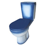 Унитаз-компакт "Рио" синий (гориз,  сид, 2-х уровн.арм.) ROSA (г. Киров)
