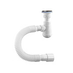 32020-М Сифон д/кух бутылочный 1 1/4"*32 ЧИК (нерж.чашка, г/т 32*40/50, длина 650мм), ОРИО (40)