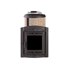 Печь банная "Атмосфера XL" в ламелях "Окаменевшее дерево" наборный рисунок