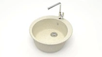 Мойка МАТОВАЯ 510/Q2 (БЕЖ) AQUADREAM, круглая, 507х200 