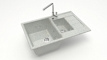 Z210 Q10 Мойка ГЛЯНЦЕВАЯ (СВЕТЛО СЕРАЯ) MARRBAXX, двухчашевая, 755х500х218   OFF