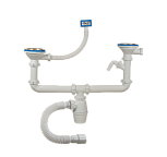 40092-А Сифон д/кух двойной бутылочный 3 1/2"*40 (один отвод,прямоуг.перелив,г/т 40*40/50),ОРИО (11)