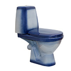 Унитаз-компакт "Премьер" синий (гориз., сид, 2-х уровн.арм.,креп. к полу) ROSA (г. Киров)